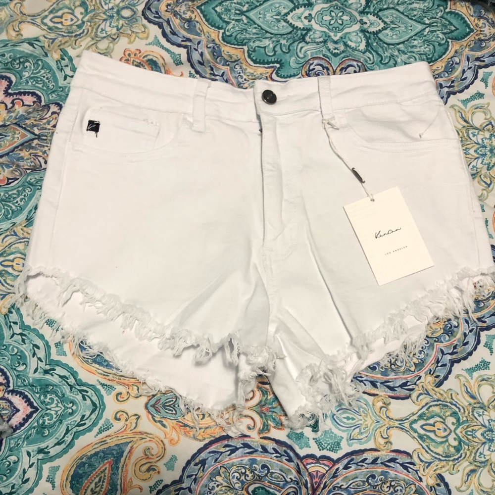 Kancan White Jean Shorts
